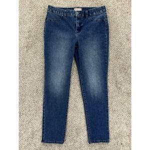 Chicos Jeans Womens 00 / US 2 Blue Girlfriend Mid Rise Ankle Crop Minimal Preppy